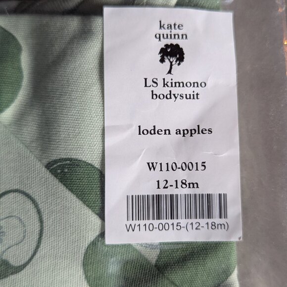 Kate Quinn long sleeve kimono bodysuit | loden apples | organic cotton interlock - Picture 4 of 15